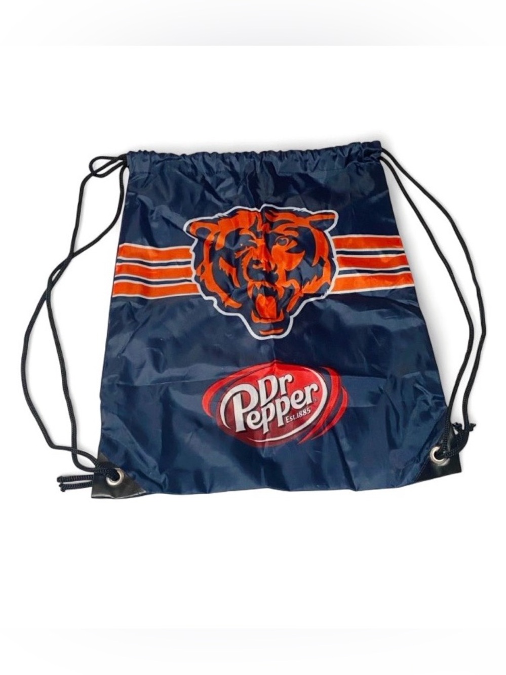 Chicago Bears Dr Pepper Game Day Football Drawstring Backpack Cinch Bag NWOT
